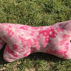 3 Sided Neck Pillow, Handmade, Dog Bone Shaped, WASHABLE- Pink 