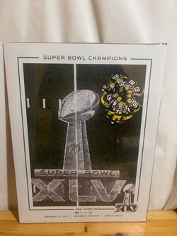 2/6/11 SUPER BOWL XLV POSTER PITTSBURGH STEELERS VS GREEN BAY PACKERS Used Good Condition $20 Meet Up In Irving @dfwgoods