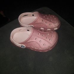 Crocs Glittery Pink Size J 2