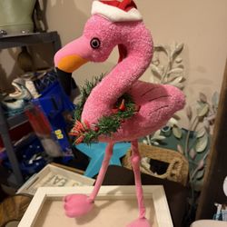 Christmas Flamingo Statue
