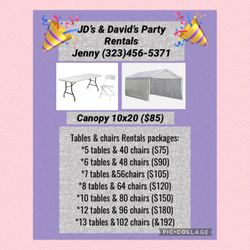Tables, Chairs, Canopy