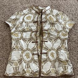 Chinese Women Girl embroidered Shirt Dress Up Halloween Costume Fits Like M