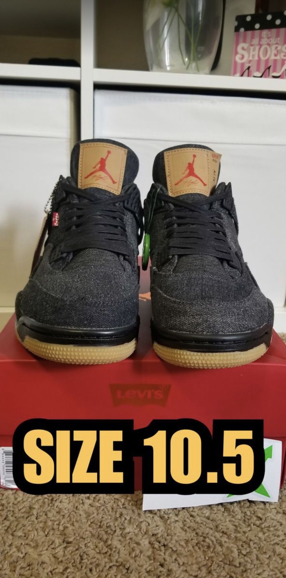 ***AIR JORDAN 4 "BLACK LEVI'S" SIZE 10.5***