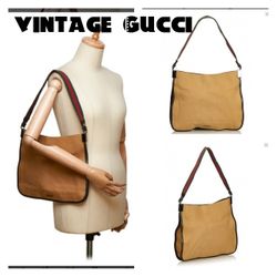 Gucci Web Canvas Hand Bag 