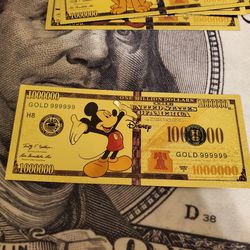 Disney 24ct. Gold Foil Collectors Bills