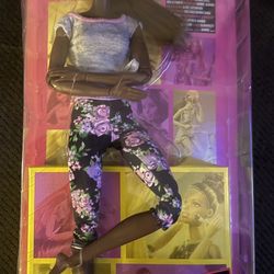 Mattel Barbie Made to Move Doll -Yoga Wellness-African American- FTG83