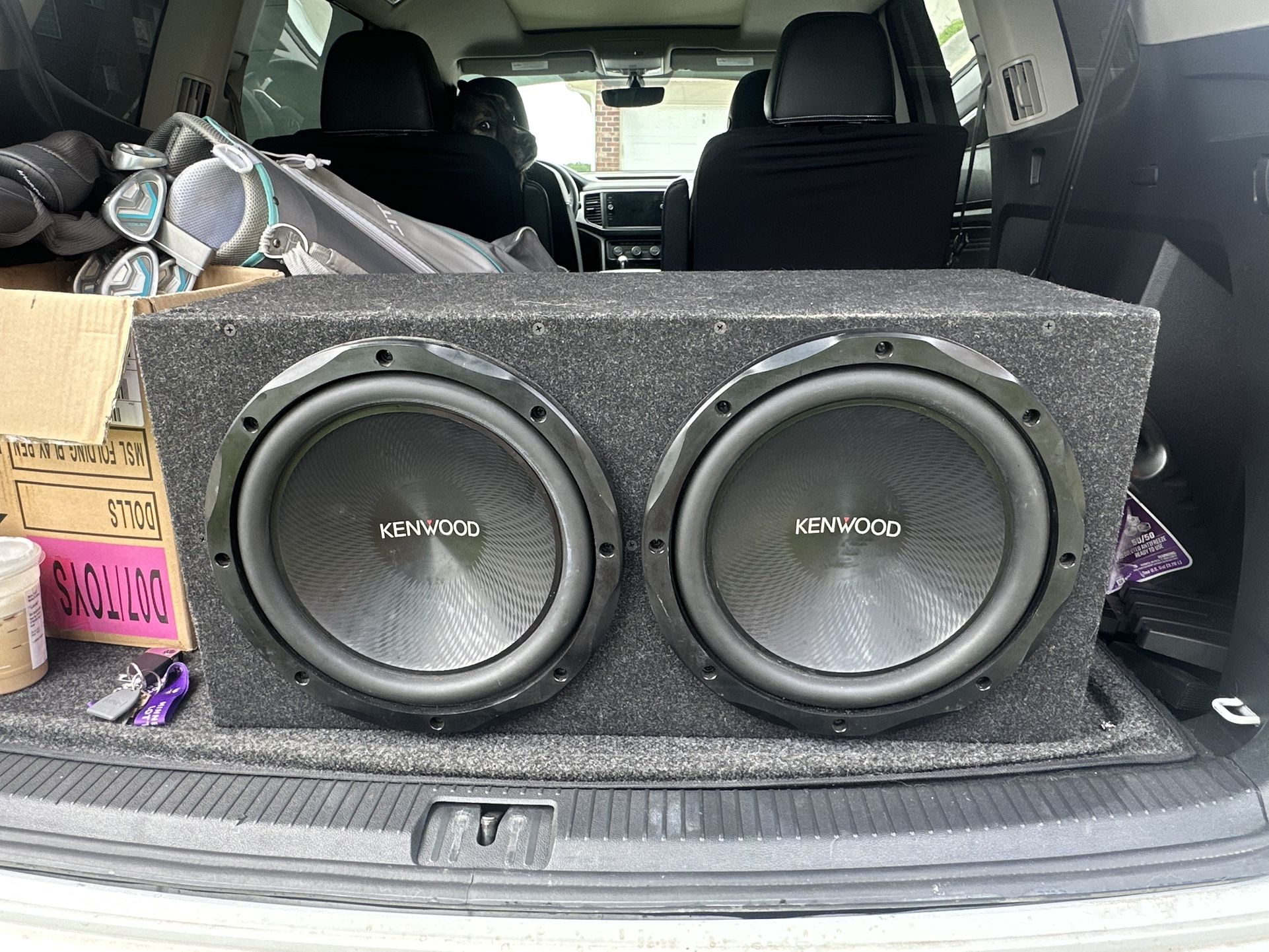 12” Kenwood Subwoofers - Custom Box And Amp Included