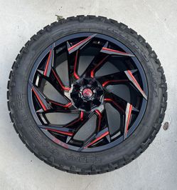 20x9 Fuel D755 Reaction Red Wheel Nitto AT 