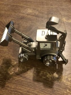Small Metal Backhoe Desk  Clock