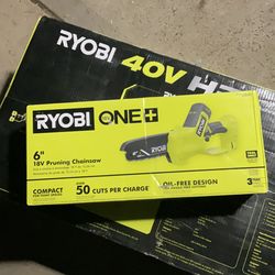 RYOBI ONE+ 18V 6 in. Cordless Battery Compact Pruning Mini Chainsaw (Tool Only)