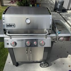 Weber Genesis Natural Gas Grill Bbq With New Stainless Bars