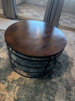 Walnut/metal coffee table