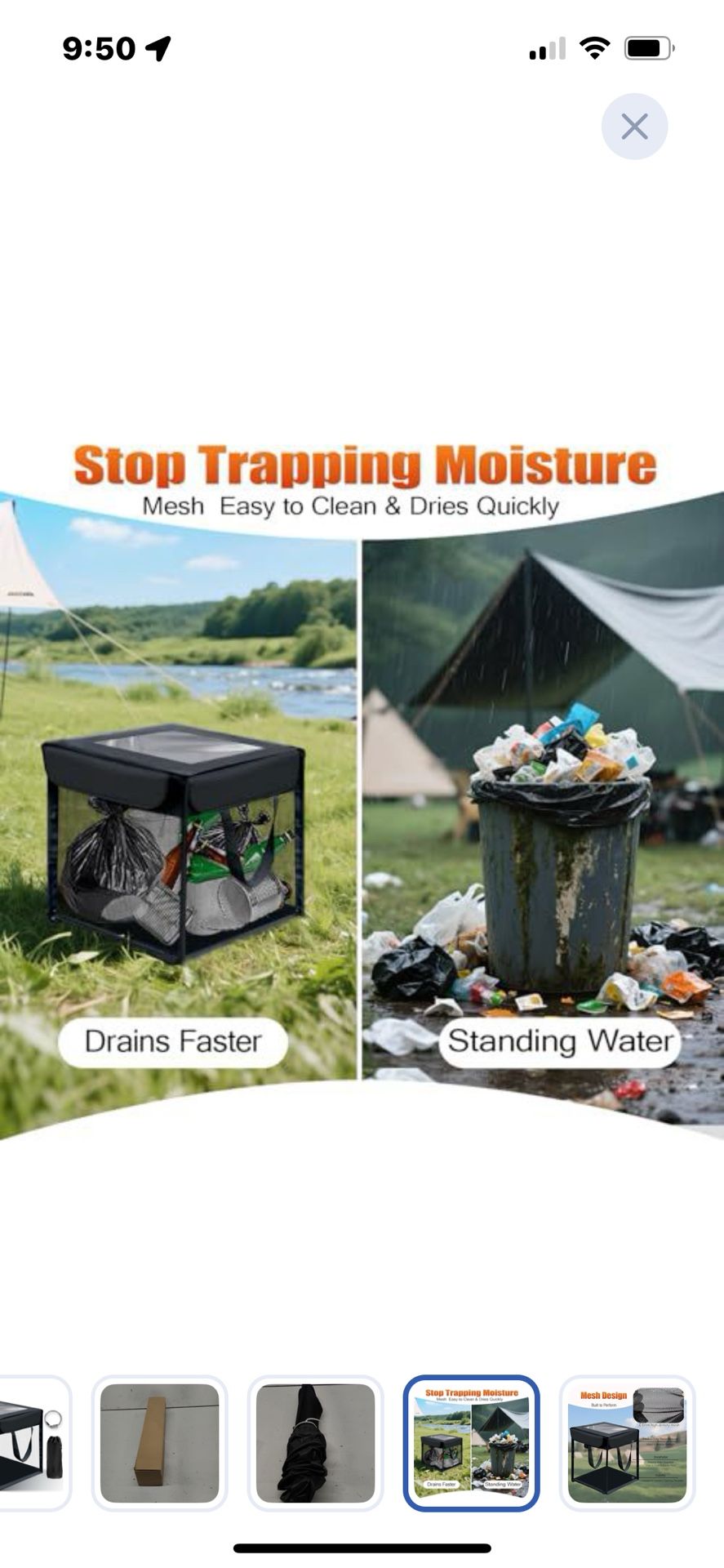 “New”Animal Proof (30gallon Trash Can)Collapsable,locking Lid,(yard,garden,boat Etc.)retail$39