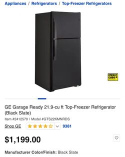 GE Black Refrigerator- Standard 