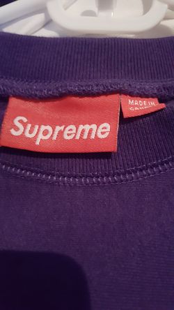 Supreme purple on purple box best sale logo crewneck