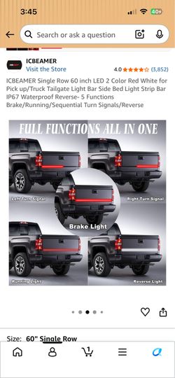 Pickup truck bed led strip