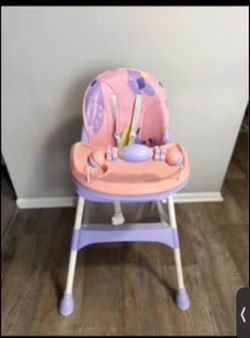 Ktaxon Foldable Baby High Chair, 2-in-1 Portable Convertible Highchair with 5-Point Safety Harness,