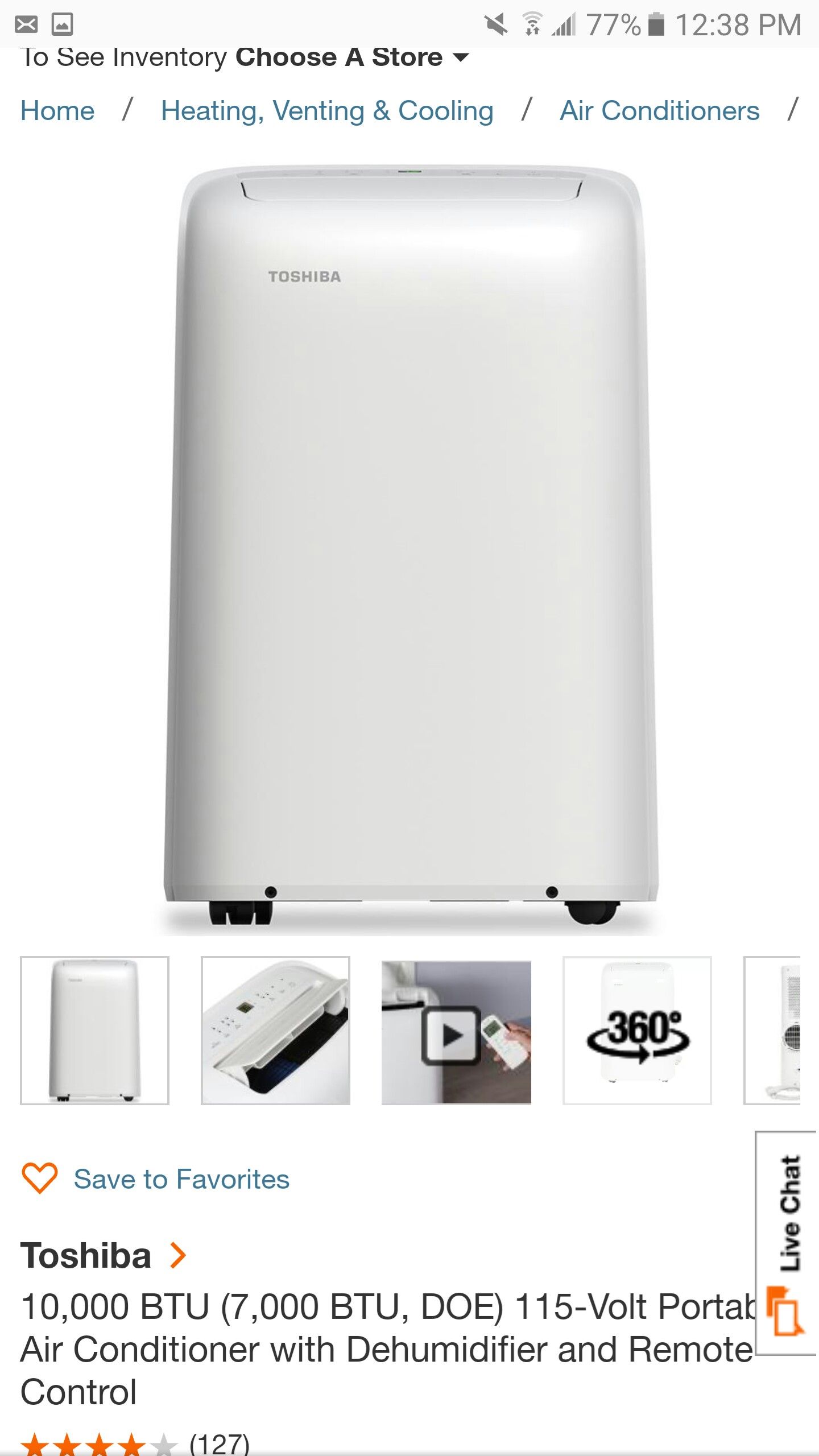 Toshiba on sale 10000 btu
