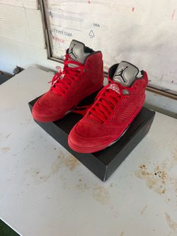 Brand New Jordan 5 University Red/Black “Red Suede” Size 15