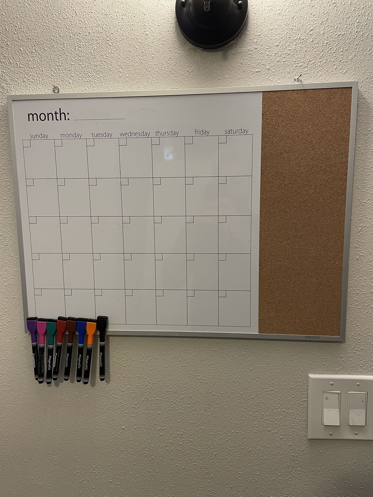 Whiteboard Calendar With Markers