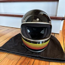 Size Medium Retro Biltwell Full Face Motorcycle Helmet 