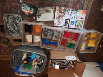 Large LEGO Bulk Lot with Books and Sorted Bricks