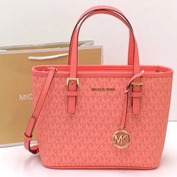 MICHAEL KORS Jet Set Travel Extra Small Logo Top Zip Tote