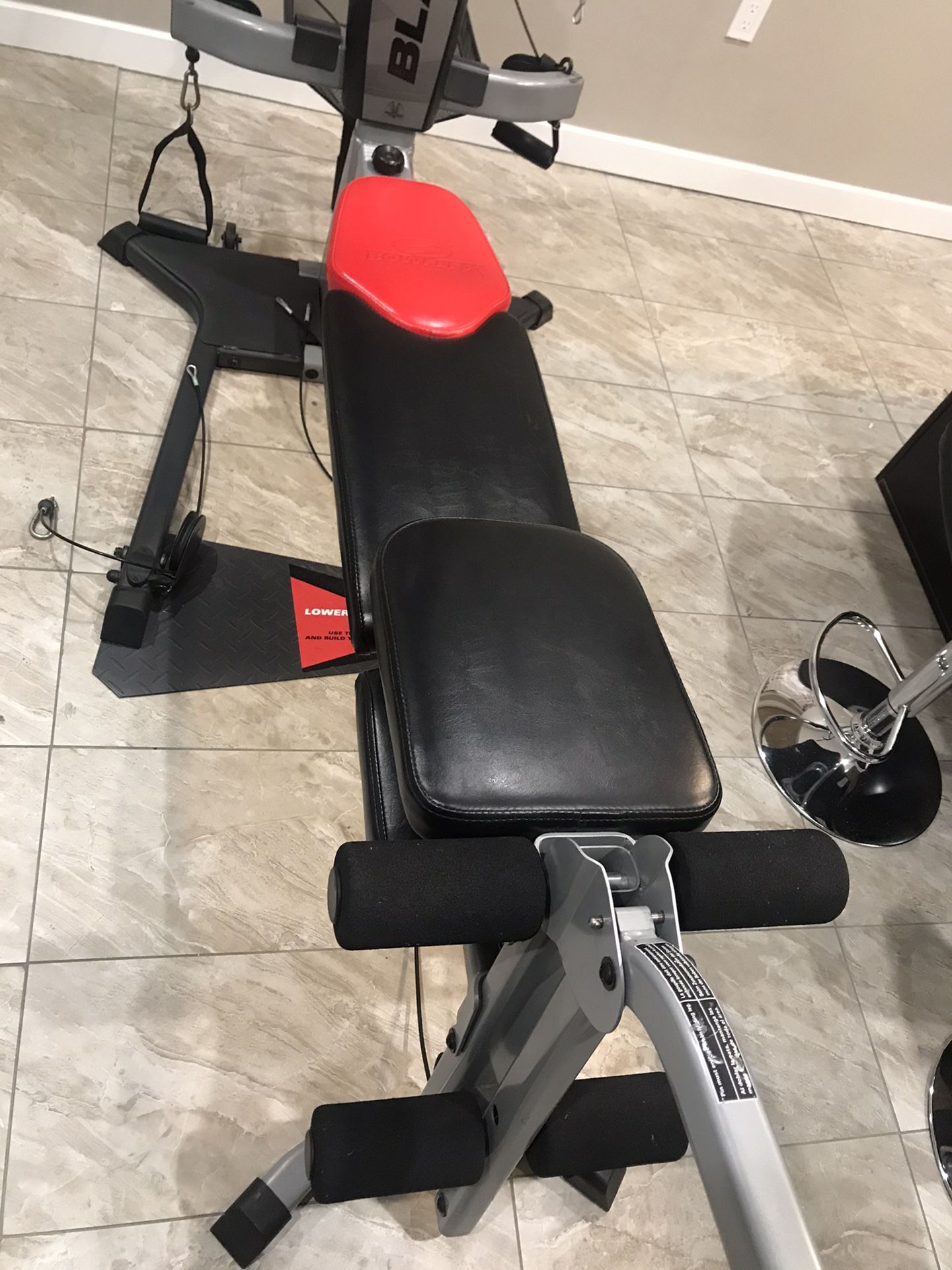 Home Gym, Bowflex Blaze, Dumbbells, Lat Bar, Squat Bar, Bench Press