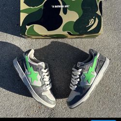 Bape Sk8 Green And Grey 