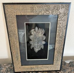 Unique Shadow Box With Stone Face