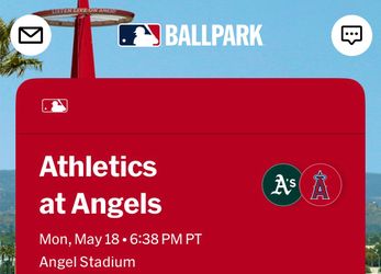 Oakland A’s Vs Los Angeles Angels - 4 Tix W/Preferred Parking