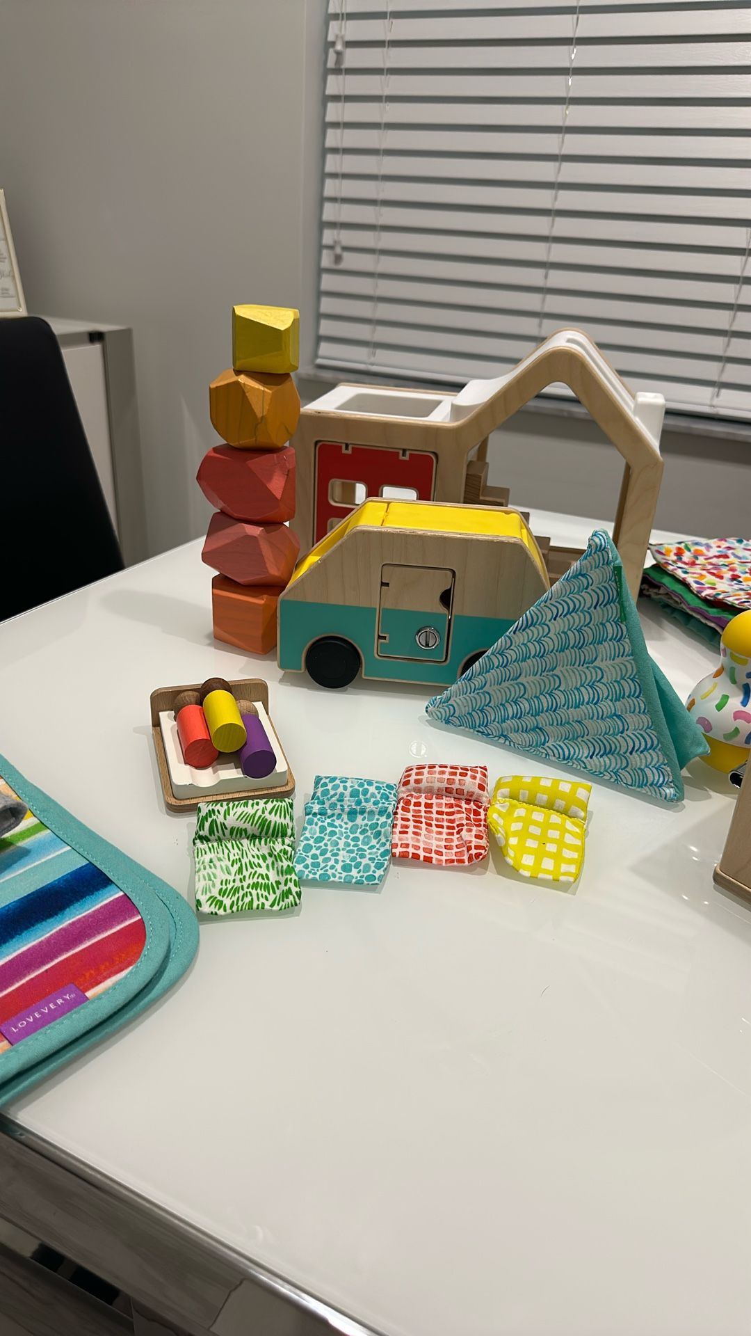 Lovevery Wooden Camper With Tents And Boulder Rocks