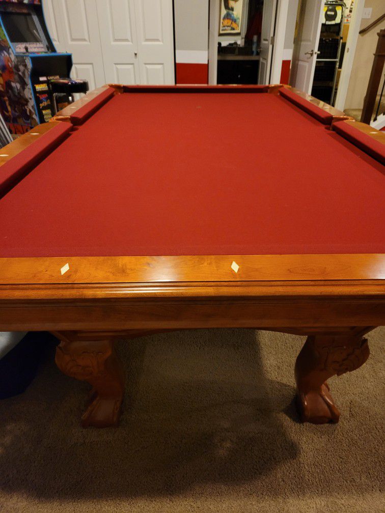 Excellent  8 Feet With 3-slate Drop Pocket Pool Table.  Brunswick