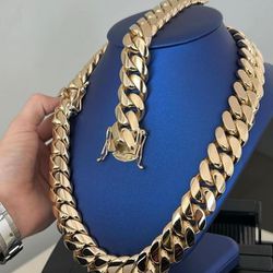 New Set 24MM X20" Chain, Bracelet 8 Or 9 14k Gold Plated 