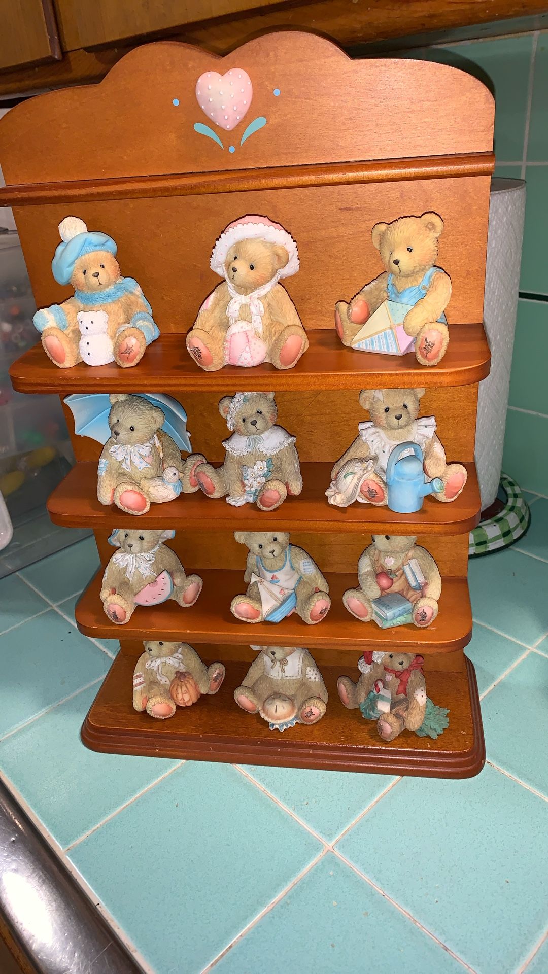 Cherished Teddies 12 Months And Display Stand