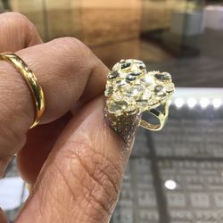 10k Gold Nuggets Heart Ring ❤️❤️❤️ ,we Have Available All Size  In Stock.