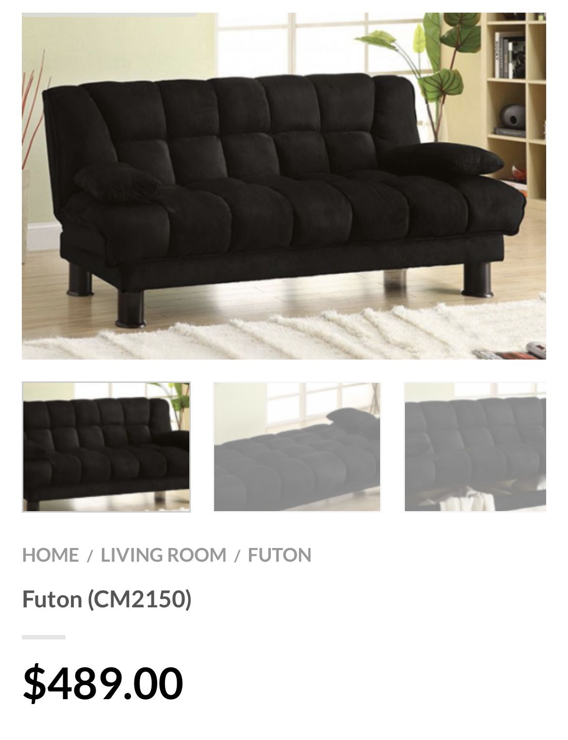 Black Futon Sofa With Storage 