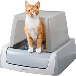 PetSafe ScoopFree Crystal Plus Front-Entry Self-Cleaning Cat Litter Box - Never Scoop Litter Again Hands-Free Cleanup 