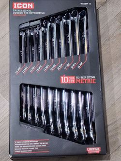 ICON 10-Piece Metric Double Box Ratcheting Wrench Set
