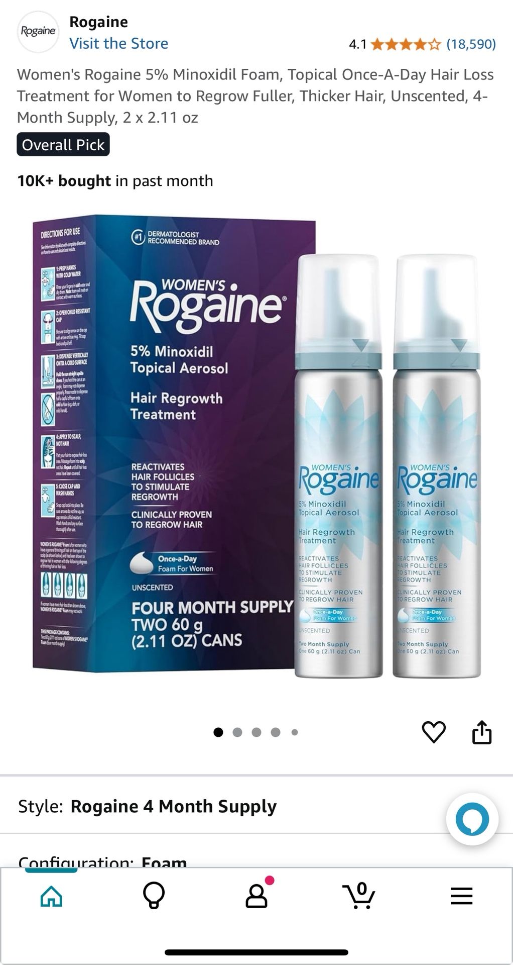 Women’s Rogaine 5% Minoxidil