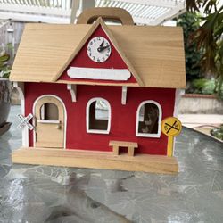 Wooden Toy Train Station