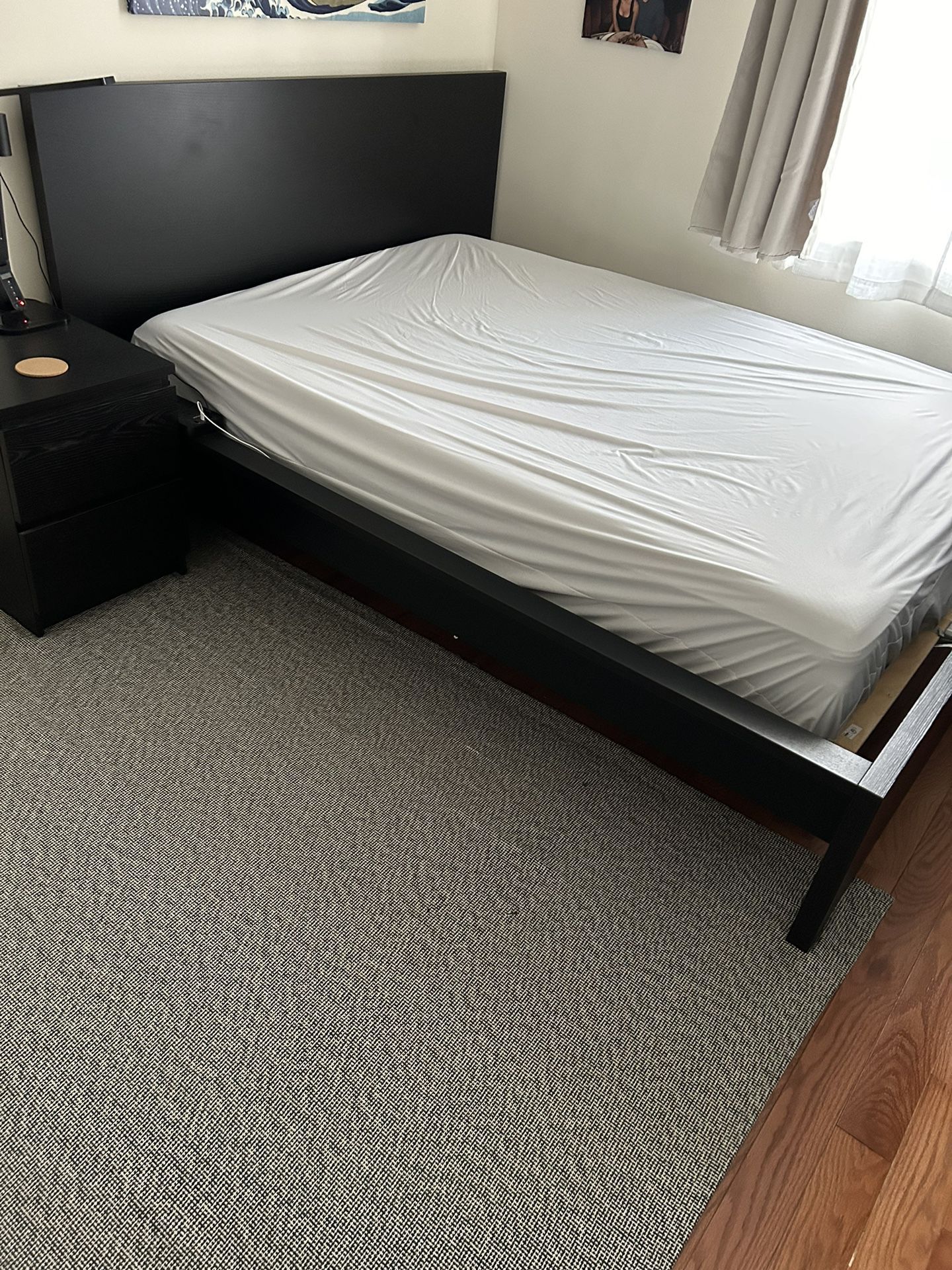 Black IKEA Queen Malm Bed Frame