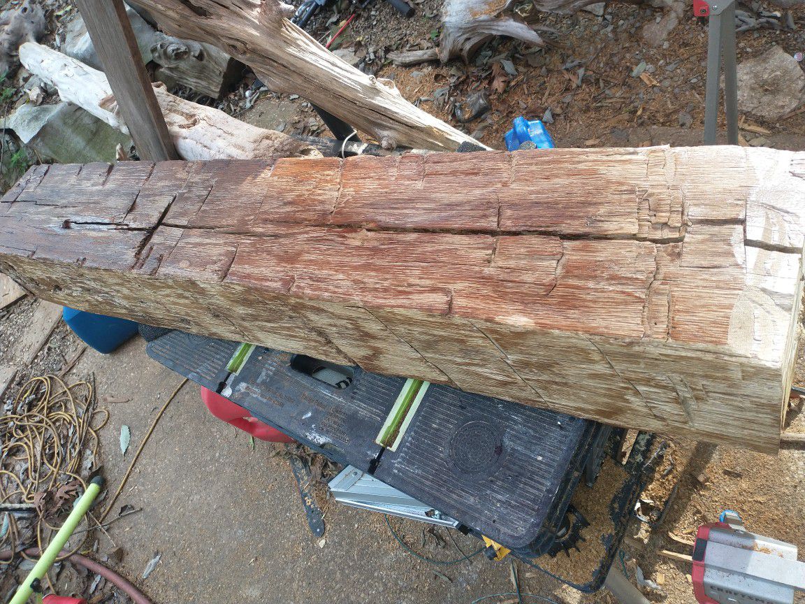Mantle From Hand Hewn Beam