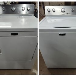 MAYTAG COMMERCIAL TECHNOLOGY SET TOP LOADER WASHER AND 220V ELECTRIC DRYER 