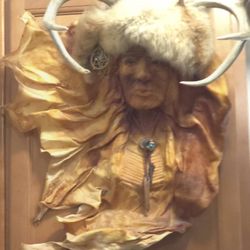 Deer People Original Chief Face/Torso Mask Signed By Ramina Sauvage SENECA