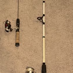 2 Like New Fishing Rods (1 Large 1small)