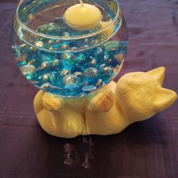Kitten Floating Candle Holder