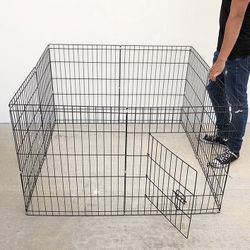 (Brand New) $44 Dog 8-Panel Playpen, Each Panel 30” Tall X 24” Wide Metal Pet Gate Exercise Fence Crate Kennel 