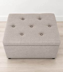 Tufted Fabric Storage Ottoman