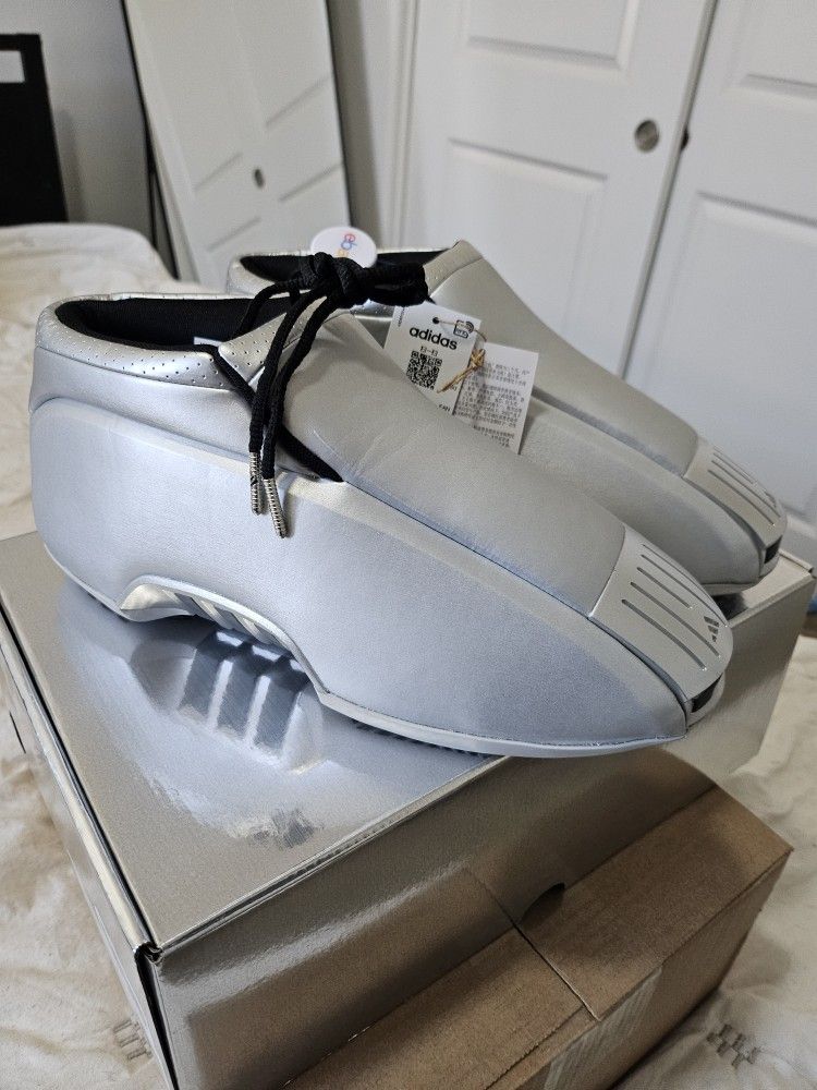 Adidas Crazy METALLIC Silver Onix  Size 10.5